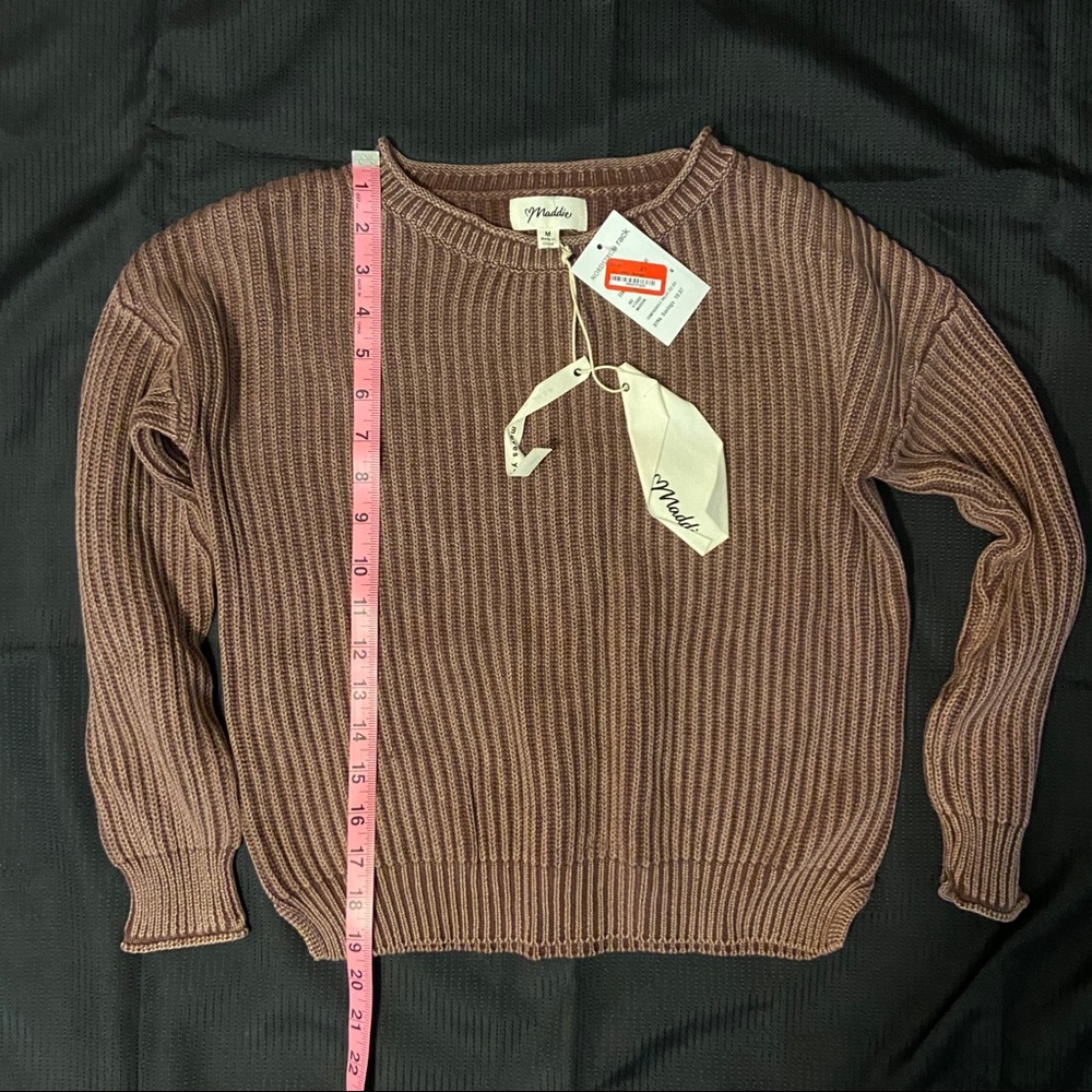 NWT Maddie dusty pink knit long sleeve